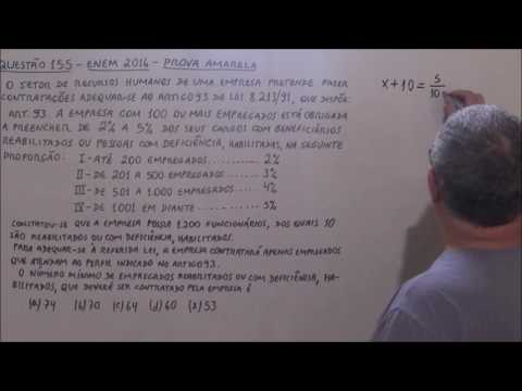 QUESTÃO 155 ENEM 2016 Porcentagem e Equação