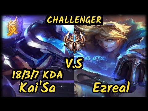 Aries (KAI'SA) vs EZREAL - 18/3/7 KDA BOTTOM ADC CHALLENGER GAMEPLAY - KR