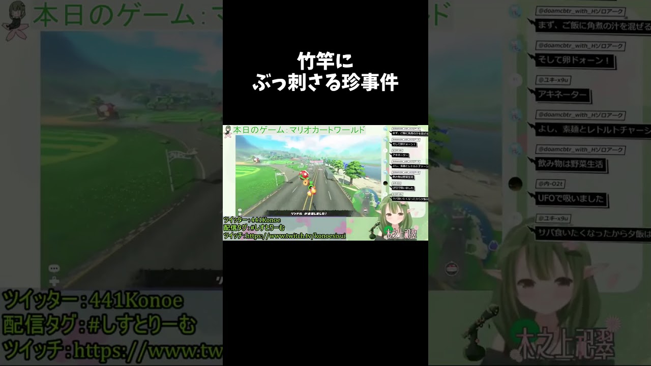 竹竿に ぶっ刺さる珍事件#Short　#マリオカートワールド