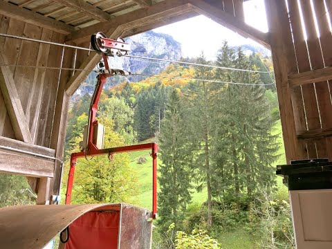 Luftseilbahn Isenthal - Horlachen Bergfahrt 2021 - cable car Switzerland téléphérique Seilbahn