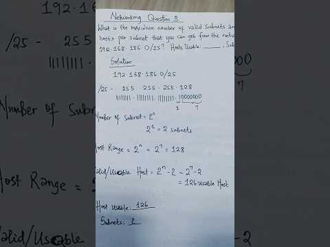 Calculate Valid Subnet and Usable Host Ipv4 address.#network#ccnanetworkengineer #ccna #computer