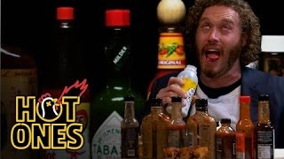 T.J. Miller Talks Deadpool, Hecklers, and Relationship Advice While Eating Spicy Wings | Hot Ones