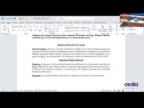 Primera Sesión Ordinaria del Consejo Politécnico - 8/enero/2026