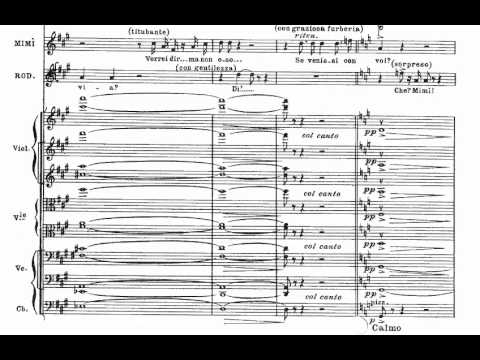 O soave fanciula (La Boheme - G. Puccini) Score Animation