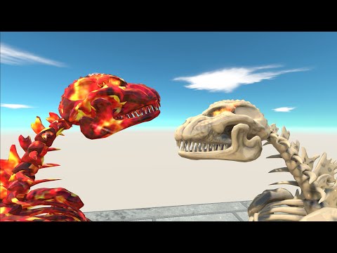 GODZILLA SKELETON VS LAVA GODZILLA DEATH CLIMB - Animal Revolt Battle Simulator