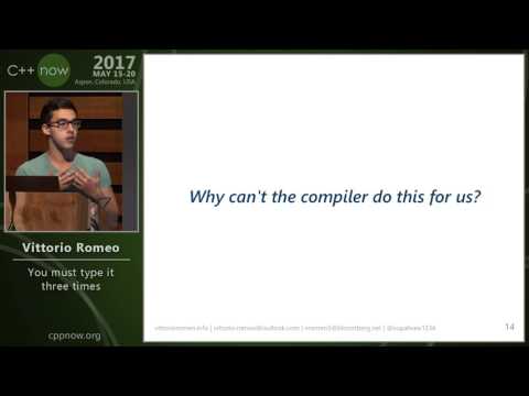 C++Now 2017: Vittorio Romeo “You must type it three times”