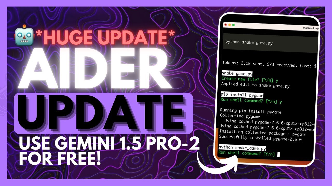 Aider UPDATE + Gemini 1.5 Pro-2: The BEST AI Coding Agent + FREE! (New LLMs, Commands)