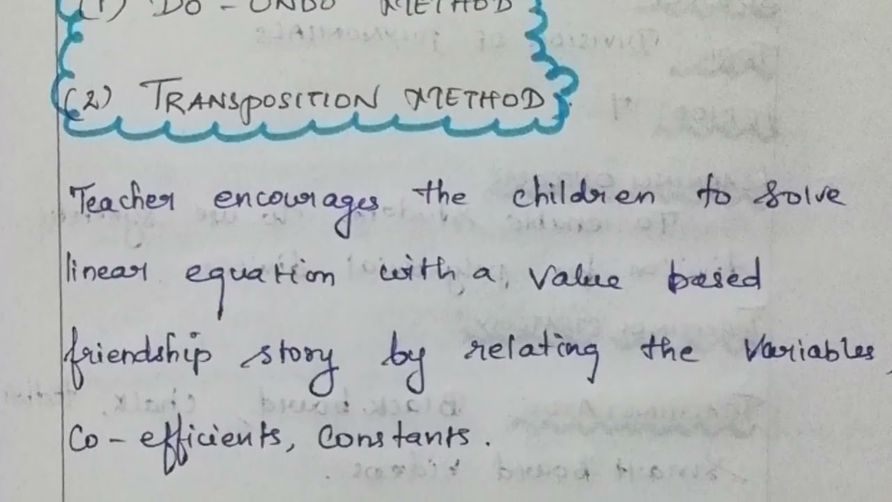 STD 8 - LESSON PLAN - LINEAR EQUATION