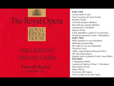 Bergonzi Farewell Recital London 16 October 1992   Acc. Vincenzo Scalera
