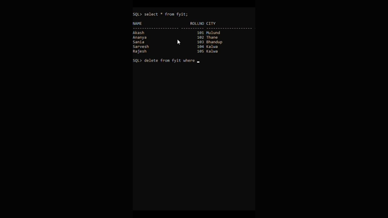 How To Use Basic SQL Queries Using SQL Plus For DBMS #dbms #sql #shorts