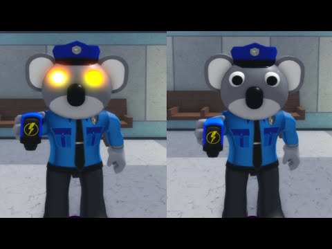 Officer Koala Infected vs Non Infected Jumpscare - Roblox Piggy RP