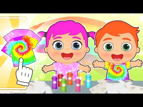 BABIES ALEX AND LILY 🌈👕 Learn How to Tie Dye Shirts