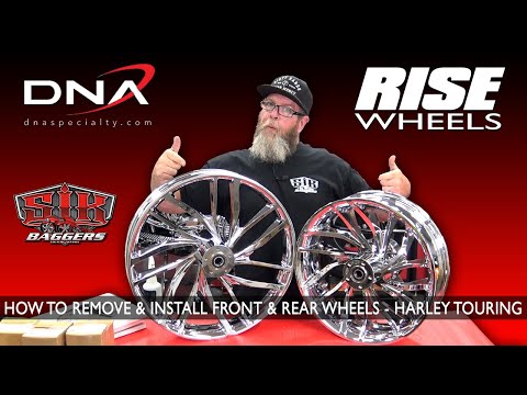 DNA RISE WHEELS \ HOW TO REMOVE AND INSTALL FRONT AND REAR WHEELS  @harleydavidson  TOURING