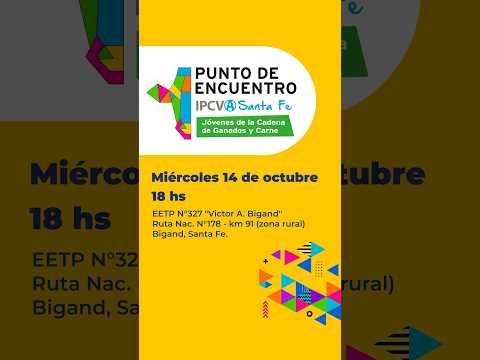 ¡Este 14 de octubre Bigand será sede de un nuevo Punto de Encuentro Joven del IPCVA!
