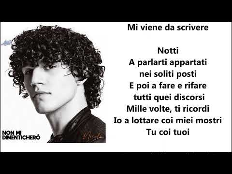 Nicolò Non Mi Dimenticherò Testo
