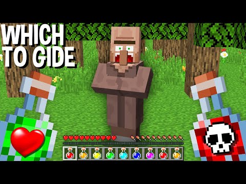 Which STRANGEST POTION to give a VILLAGER in Minecraft ! CURSED CHOOSE !