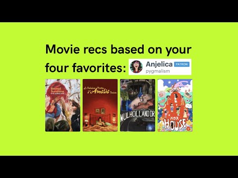 Movie recommendations based on Letterboxd user pygmalism’s four favorites