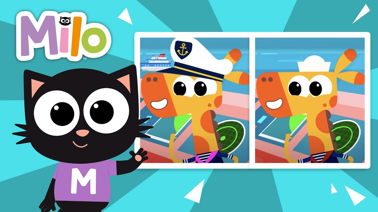 Encontre as 3 DIFERENÇAS! Jogue com Milo! #jogo #jogoinfantil | Milo, o gato #desenhos #crianças