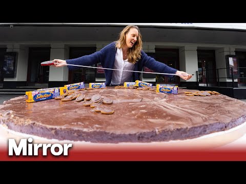 Former Bake Off champion unveils world’s largest Jaffa Cake