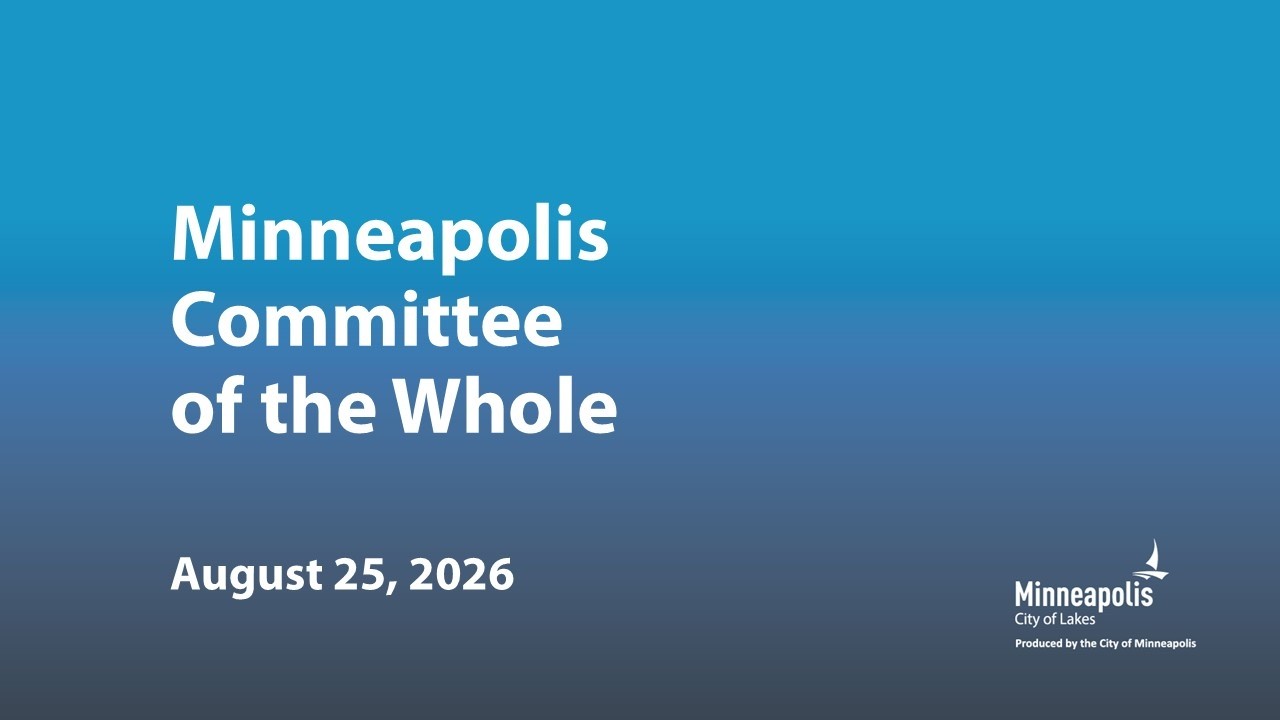 August 25, 2026 Committee of the Whole