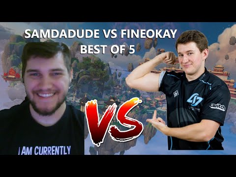 SAMDADUDE VS FINEOKAY BEST OF 5 - Custom 1v1 Duel VS Pro - SMITE