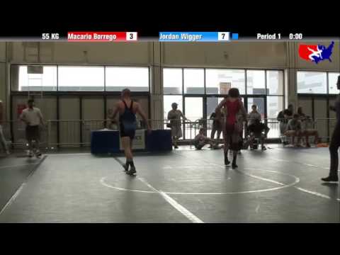 Macario Borrego vs. Jordan Wigger at 2013 Junior Nationals - FILA - GR