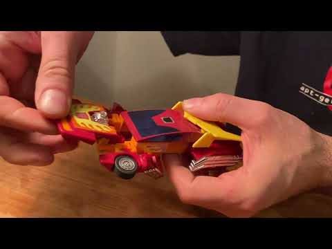 Hot Rod transforming into a robot Transformers G1