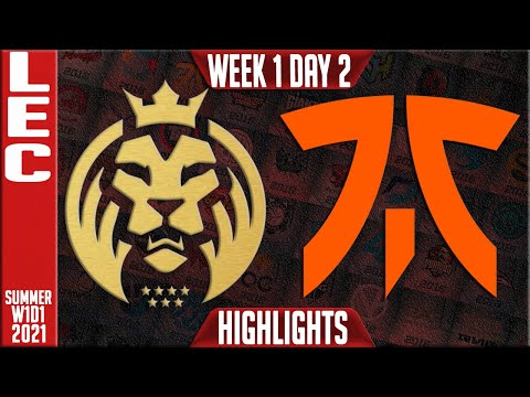 MAD vs FNC Highlights | LEC Summer 2021 W1D2 | MAD Lions vs Fnatic