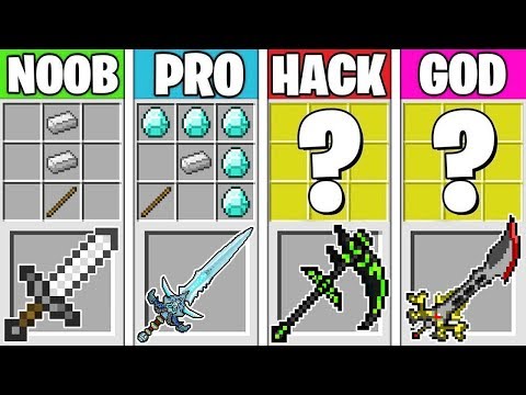 Minecraft Battle: SUPER SWORD CRAFTING! NOOB vs PRO vs HACKER vs GOD in Minecraft Animation