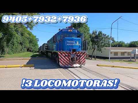 LOCOMOTORA 9405+7932+7936 POR LA ESTACION DE MOCORETA 10/11/25
