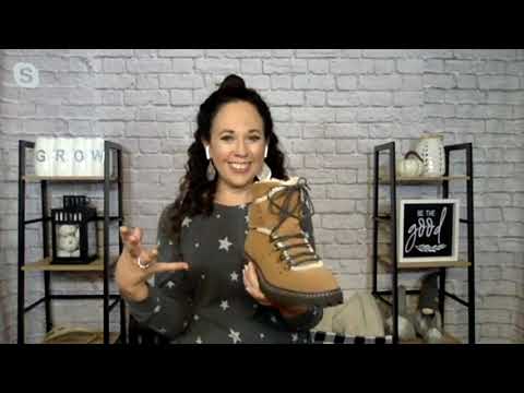 Earth Waterproof Suede Lace-Up Ankle Boots - Glacier on QVC