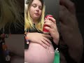 Burping Babe With Massive Pregnant Belly