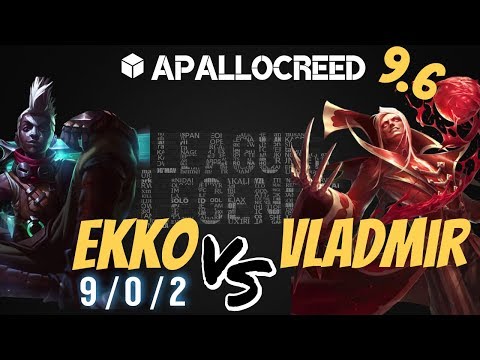Apallocreed | EKKO vs VLADIMIR Mid Patch 9.6 [SKT T1 SKIN 2018] League Of Legends DRAFT