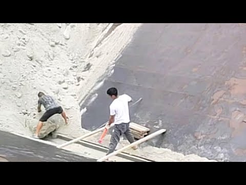 Barge unloads 5000 tons of white sand - Part 4 - satisfying video
