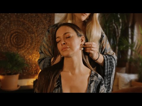 ASMR unintentional adjustments, soft touch, fabric sounds, whispers (with music option)