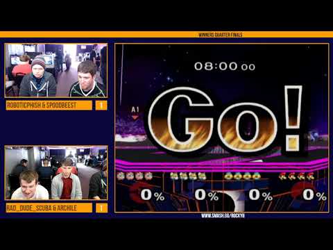 Rocky II | Roboticphish & SpoodBeest vs rad_dude_scuba & Archile - Winners Quarter Finals - Melee
