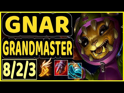 GNAR - 8/2/3 KDA GAMEPLAY - KR Ranked GRANDMASTER