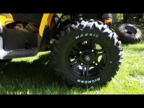 26" Maxxis Bighorn on Polaris Sixr rim.