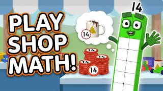 Meet Number 14 🧮 | Count Money & Play Shop | Numberblocks Math Learning