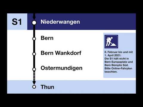 BLS Ansage - Niederwangen, weiter ohne Halt bis Bern (De, Fr)