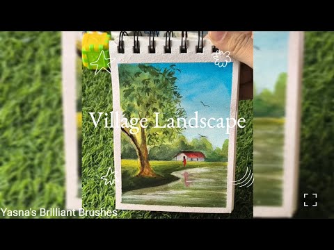 Village Landscape | Acrylic painting | Yasna's Brilliant Brushes