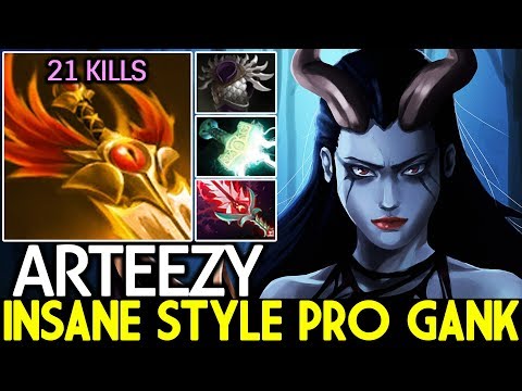 ARTEEZY [Queen of Pain] Insane Style Pro Ganking 21 Kills Cancer Plays 7.25 Dota 2