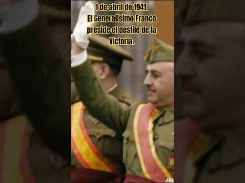 April 1, 1941 Generalissimo Franco presides over the Victory Parade in Madrid #franco #April1