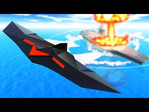 NUCLEAR UFO Bomber vs Boss Aircraft Carrier in Ravenfield