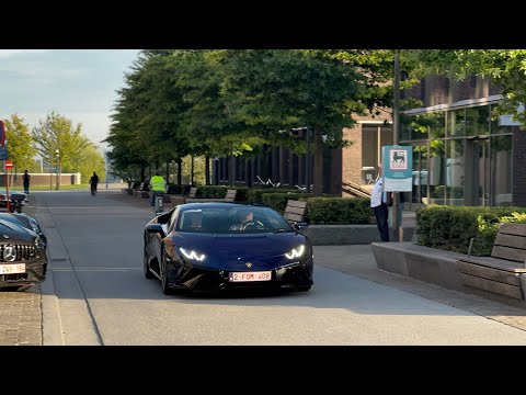 Cars entering/leaving Charity Run Hasselt! 812 GTS, Hurucan Technica, Audi R8, Porsche 992 GT3RS,…