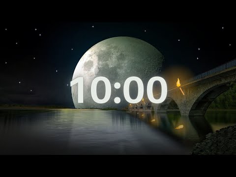 10 MINUTE TIMER - 10 MIN COUNTDOWN TIMER - Beethoven Moonlight Sonata with Evening & Water Sounds