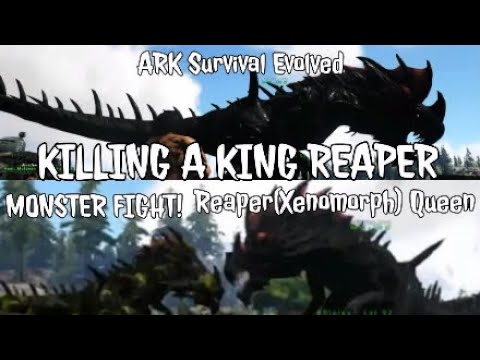 ARK Survival Evolved- KING REAPER Vs Queen Reaper (Xenomorph Queen inspired Monster)