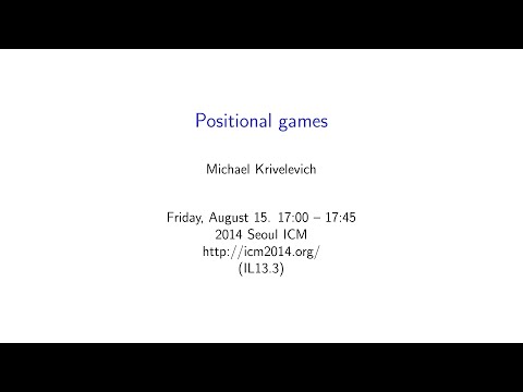 ICM2014 VideoSeries IL13.3: Michael Krivelevich on Aug15Fri