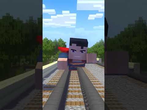 Thomas saved by Superman in Minecraft