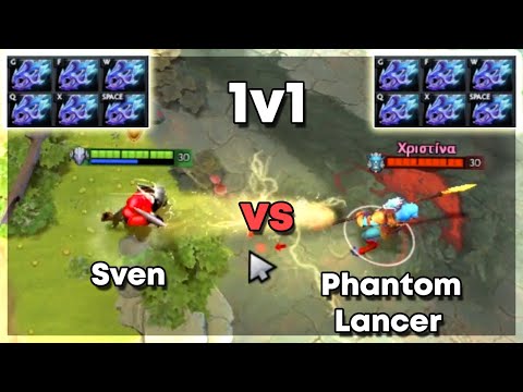 Sven vs Phantom Lancer with 6x Moonshards - Dota 2 1v1